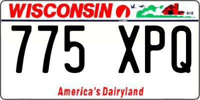 WI license plate 775XPQ