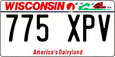 WI license plate 775XPV