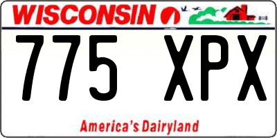 WI license plate 775XPX