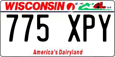 WI license plate 775XPY