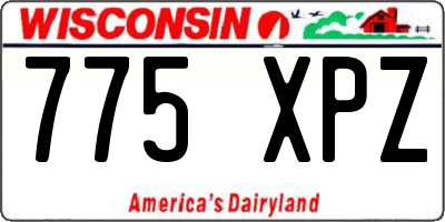 WI license plate 775XPZ