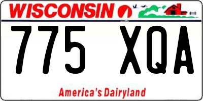 WI license plate 775XQA