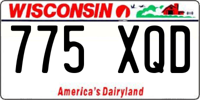 WI license plate 775XQD