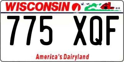WI license plate 775XQF