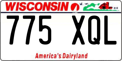 WI license plate 775XQL