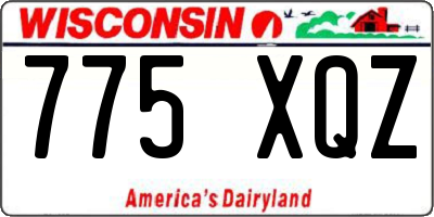 WI license plate 775XQZ