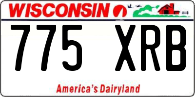WI license plate 775XRB