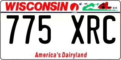 WI license plate 775XRC