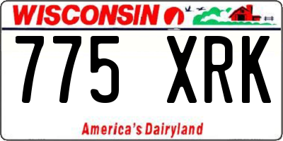 WI license plate 775XRK