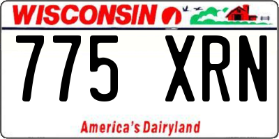 WI license plate 775XRN