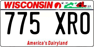 WI license plate 775XRO