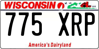 WI license plate 775XRP