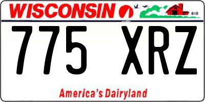 WI license plate 775XRZ