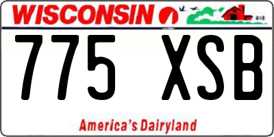 WI license plate 775XSB