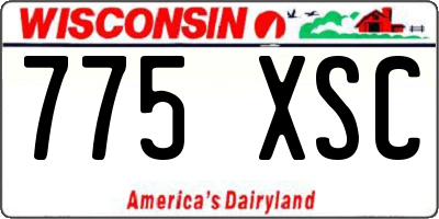 WI license plate 775XSC