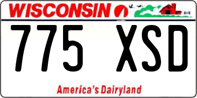 WI license plate 775XSD