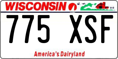 WI license plate 775XSF