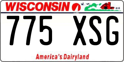 WI license plate 775XSG