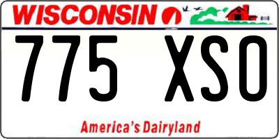 WI license plate 775XSO