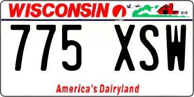 WI license plate 775XSW
