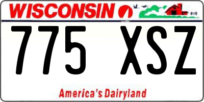 WI license plate 775XSZ