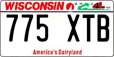 WI license plate 775XTB