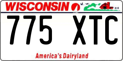 WI license plate 775XTC