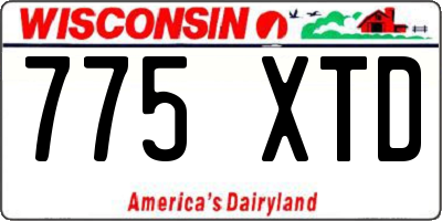 WI license plate 775XTD