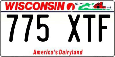 WI license plate 775XTF