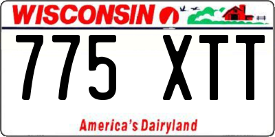 WI license plate 775XTT