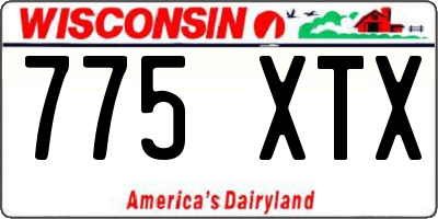 WI license plate 775XTX