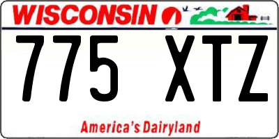 WI license plate 775XTZ