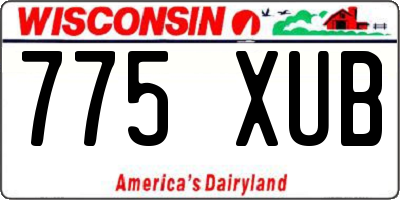 WI license plate 775XUB
