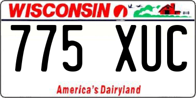 WI license plate 775XUC