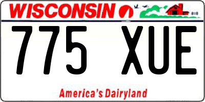 WI license plate 775XUE