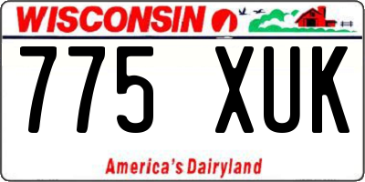 WI license plate 775XUK