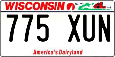 WI license plate 775XUN