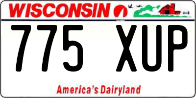 WI license plate 775XUP