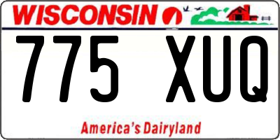 WI license plate 775XUQ