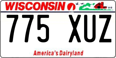 WI license plate 775XUZ
