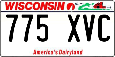WI license plate 775XVC