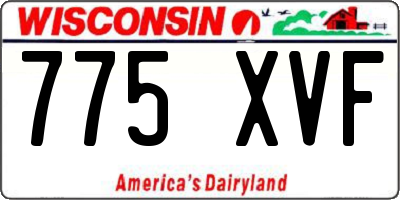 WI license plate 775XVF