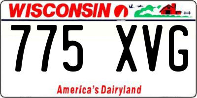 WI license plate 775XVG