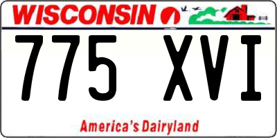 WI license plate 775XVI