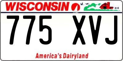 WI license plate 775XVJ
