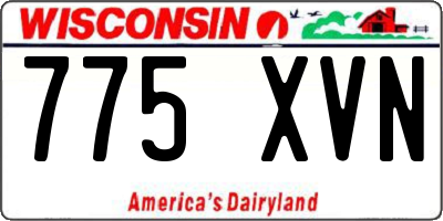 WI license plate 775XVN