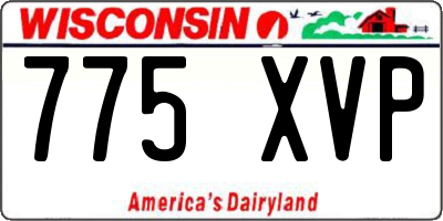 WI license plate 775XVP