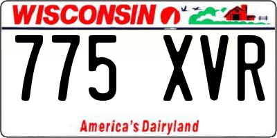 WI license plate 775XVR