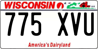 WI license plate 775XVU