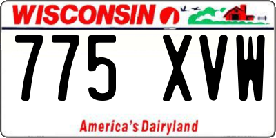 WI license plate 775XVW